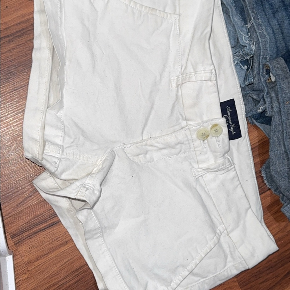 White Casual Shorts